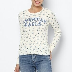 American Eagle Waffle Knit Thermal Long Sleeve Shirt